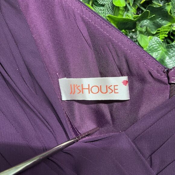 JJ's House Women Dress 6 Purple Formal Short Pleated Stoned Wedding 1658 - Picture 13 of 14